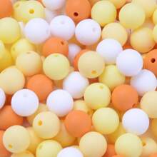 40 peças/Conjunto Contas de Silicone Macias para Fabricação de Chaveiros, Conjunto de 8 Cores, Contas de Silicone de 12mm a Granel, Contas Redondas de Silicone, Contas Distanciadoras Soltas para Chaveiros, Joias, Acessórios de DIY e Artesanato