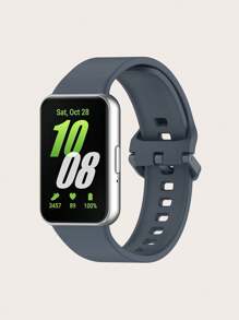1pc Plain Casual Flat Buckle Silicone Smart Watch Band, Compatible With Samsung Galaxy Fit 3 - Galaxy Fit 3 - View 14