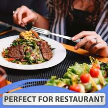 6 件套不锈钢叉子，优雅的花卉设计，耐用的晚餐和甜点叉，可用洗碗机清洗，镜面抛光餐具，持久耐用 - 多顏色 - 查看 5