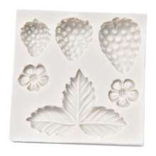 1 Pc White Strawberry Leaf & Flower Shaped Silicone Mold For DIY - White - View 5