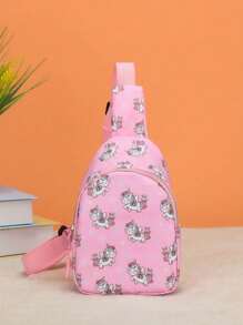 1 pieza Mini bolsa de pecho cruzada, monedero, de cierre con cremallera, con lindos diseños de unicornio/sirena/dinosaurio/espacio, ideal para uso diario