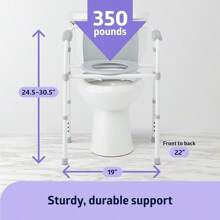 Medline 3 en 1 de acero plegable mesita de noche, cómoda silla para inodoro es de altura ajustable, se puede utilizar como inodoro elevado, soporta 350 libras - Asiento regular - Ver 11