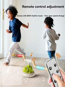 3 合 1 儿童恐龙火箭发射器，带铁环和跳绳的感官训练玩具，适合男孩和女孩的互动礼物 - 彩色 - 查看 4