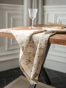 美式乡村复古风格简约花卉印花餐巾，四季通用的多功能矩形毛巾 - C - 查看 6