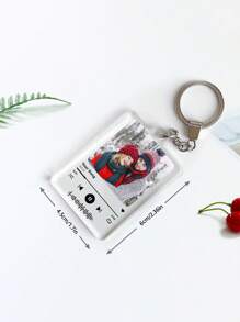 1/2 pezzi di portachiavi personalizzati, portachiavi personalizzati per donne, portachiavi in acrilico personalizzati con foto/nome/codice musicale, portachiavi personalizzati per coppie, 6x4,5 cm, 2 stili, portachiavi personalizzati per fidanzato, dawg, incisi, paillettes, acciaio inossidabile, vintage, casual, unisex, hipster, old money, eleganti per studenti universitari, matricole, studenti di secondo anno, studenti più giovani