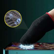 6 Pcs Mobile Phone Gaming Finger Sleeves, Finger Sleeves Compatible With All Touchscreen Devices, Superconducting Nanofibers, Smooth Feel, Anti-Sweat, Extremely Thin, Red Edge