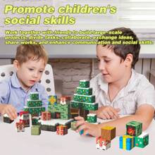 Juego de construcción de bloques magnéticos Mundo de la mina para niños, juguete educativo STEM Montessori de cubos sensoriales