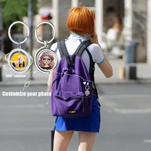 1pc Double-Sided Printed Rotatable Bag Charm & Keyring Customized Bag Accessory And Keychain 2 Designs Available Bridesmaid Gifts - Multicolor - View 1