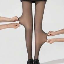 1双80克女士春秋季高腰性感丝袜薄款半透明连裤袜修身紧身裤超弹力紧身裤（适合15-25℃），舒适