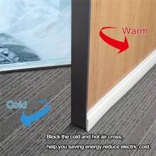 1pc Door Draft Stopper, White, Black And Dark Brown Color, Plastic Material, Suitable For Home, Commercial Use And Automotive, Self-Adhesive Rubber Door Seal Strip - Anti-Theft, Soundproof, Windproof, Anti-Collision, Anti-Dust, Applicable For Bedroom And Entrance Doorway
