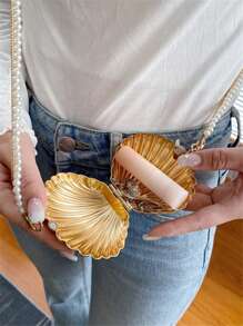 1 chiếc túi vỏ kim loại mini mới, túi đeo chéo thời trang có dây đeo ngọc trai giả cá nhân hóa, ví tiền xu mạ vàng dễ thương, túi đựng tai nghe, túi đựng trang sức son môi mỹ phẩm có dây xích kim loại, quà tặng phong cách cho phụ nữ, túi xách nữ màu kim loại tương lai, túi ngọc trai giả thanh lịch, túi vỏ thanh lịch, hoàn hảo cho các bữa tiệc, đám cưới, bữa tối & tiệc chiêu đãi, váy cưới phù hợp, trang phục trang trọng, váy dạ hội, trang phục sinh nhật & trang phục dự tiệc của phụ nữ - Vàng - Xem 12