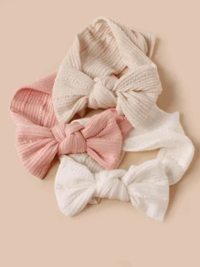 3pcs/Set Baby Bow Elastic Headbands - Dusty Pink - View 5