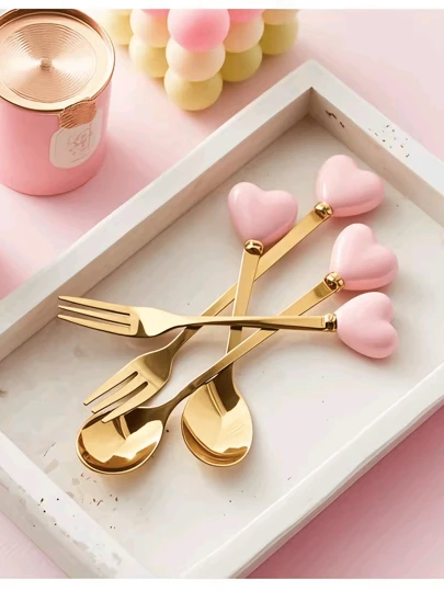 1/2/4/6pcs Luxury Stainless Steel Fork & Spoon Set - Elegant Mini Cutlery, Mirror Polished - Ideal For Afternoon Tea, Weddings, Cafes And Travel - High-Quality Cutlery Gift For Women, Graduation, Mother's Day And Anniversary - Rust-Resistant