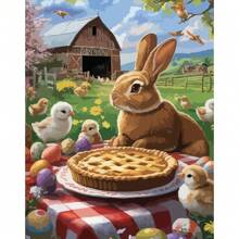 1pc Easter Rabbit Painting By Numbers Animals Coloring Picture By Numbers Wall Art Acrylic Paint For Home Decor Art 40x50cm/16x20inch Without Frame