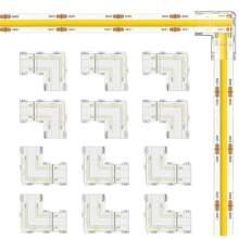 10 Pcs 2Pin L-Shaped COB LED Connectors 8mm Strip To Strip Solderless Corner Connector For 2pin COB LED Strip Lights - White - View 2