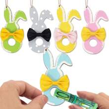 1pcsEaster Wooden Crafts Cartoon Rabbit Pendants Holiday Party Decorations Easter Rabbit Gifts Small Pendants