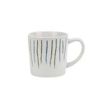 1 件芝麻釉手绘蓝绿陶瓷杯，几何图案牛奶早餐杯，家居伴奏杯 - 默白咖啡杯380ml - 查看 11