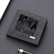 Cartera personalizada con foto para hombre, regalo personalizado con foto grabada para novio, esposo, papá