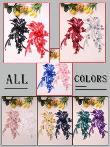 Handgefertigte 3D bestickte Perlenblumen Dekorative Applikationen, DIY Kleidungszubehör, Brautkleid Verzierungen, Größe: 30cm x 20cm