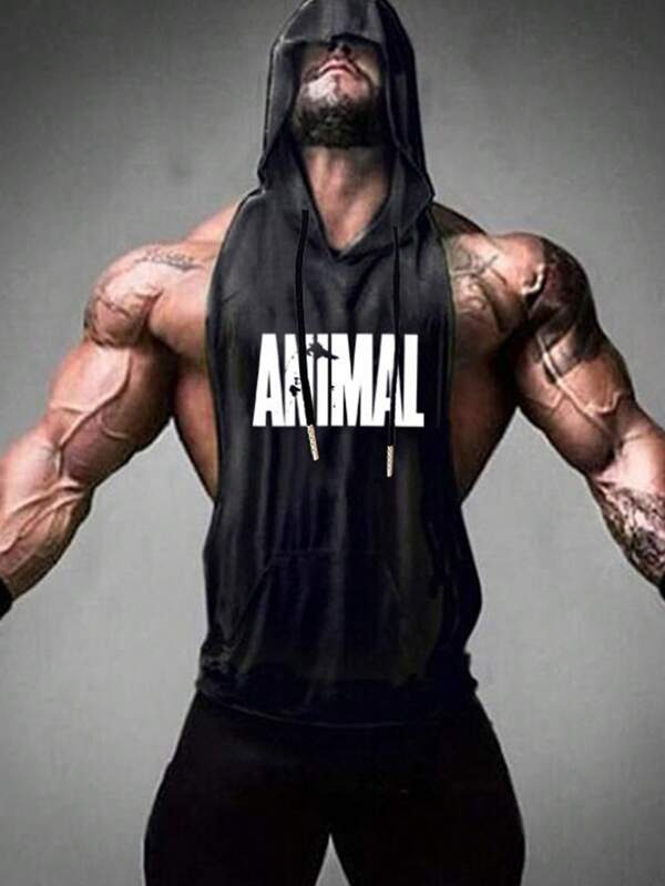 Camiseta sin mangas con capucha para hombre, top deportivo transpirable y elástico para fitness, entrenamiento, , senderismo y uso en exteriores