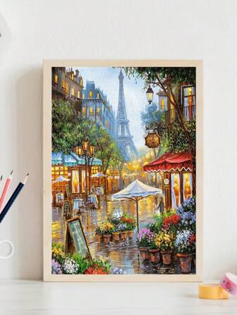 5D DIY 风景钻石画套件，圆形钻石艺术画布，适用于家居墙壁装饰，11.81 X 15.75 英寸