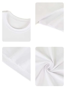 Set Of 3 Women's Short-Sleeved, Crew-Neck T-Shirts In  Solid Colors, Suitable For Everyday Wear. Includes A White T-Shirt, A Black T-Shirt, And A Pink T-Shirt. - 多色 4 - 查看 5