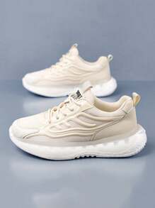 Men's Thick Sole Breathable Running Casual Sneakers, Suitable For Teens, Casual Or Outdoor Athletics, Vacation Travel, Graduation Gifts, Or Birthday Dress Accessories, All Season