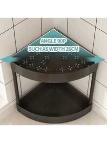 Estante De Esquina Organizador De Ducha Esquinero, Soporte De Suelo, Estante De Almacenamiento Para Baño, cocina o sala de estar - Negro - Ver 6