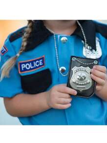 Collar con cadena con insignia de policía, accesorio de insignia de policía adecuado para disfraz de juego de roles - Collar con placa de policía - Ver 3