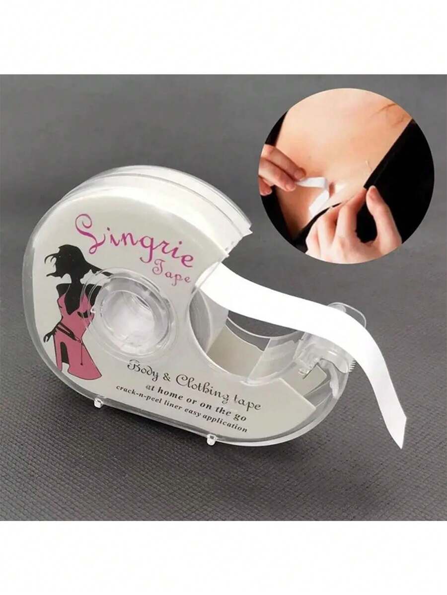 1pc/Roll Transparent Double-Sided Invisible Body Adhesive Tape, Suitable For Clothing And Body, Fits All Skin Tones - Multicolor - View 1