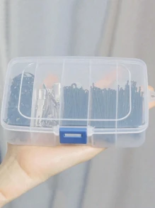 1Pc Hair Clip & Jewelry Storage Box With Multiple Compartments For Storing Beauty Cosmetics And Hair Tools, A Small Box For Rubber Band Clips And Hair Accessories, A Portable Compartment Box With Valentine's Day Buckle, And Can Also Hold Some Small Tools, Making It Very Convenient To Carry