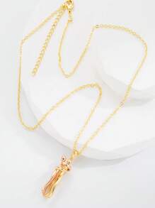 1pc Fashion New Creative Couple Hug Pendant, Copper Plated 18K Gold Jewelry Combination Can Be Detachable Personalized Hug Pendant Necklace, Suitable For Daily Casual Wear, Holiday Gifts
