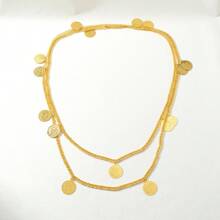 2-Tone Vintage Layered Coin Necklace, Long Fashion Statement Necklace, Suitable For European And Style - Gold - View 9