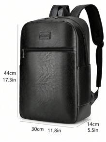 Men's Pu Leather Backpack, Large Capacity Casual Fashion High School University Student Laptop Backpack, Suitable For Teen Summer Casual Outdoor Athletic Or Vacation Travel Or Graduation Gifts Or Birthday Dress Accessories - Multicolor - View 5