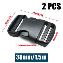2 Pcs/Pack 20mm-50mm Plastic Dual Adjustable Side Release Buckles Molle Tatical Backpack Belt Bag Parts Strap Webbing - Multicolor - View 11