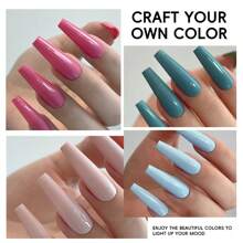 XEIJAYI XEJAYI 6-Color Blue Purple Gel Nail Polish Set, UV LED Soaking Nail Gel, Semi-Permanent, DIY Salon Quality Nail Art Gel For Spring And Summer - 彩色 - 查看 4