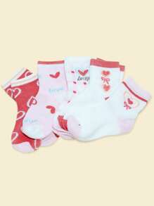 35 Pairs Kids Cute Colorful Knitted Soft & Comfortable Toddler Socks, Breathable Anti-Mosquito Lace Edge Outerwear Socks, Solid Color Socks For All Seasons - Multicolor - View 5