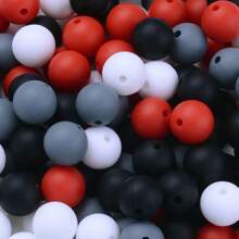40 peças/Conjunto Contas de Silicone Macias para Fabricação de Chaveiros, Conjunto de 8 Cores, Contas de Silicone de 12mm a Granel, Contas Redondas de Silicone, Contas Distanciadoras Soltas para Chaveiros, Joias, Acessórios de DIY e Artesanato