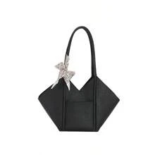 Zestaw 2 części: 1 torba typu tote i 1 prosty szalik, torebka na ramię, duża pojemność, styl vintage, prosta i uniwersalna