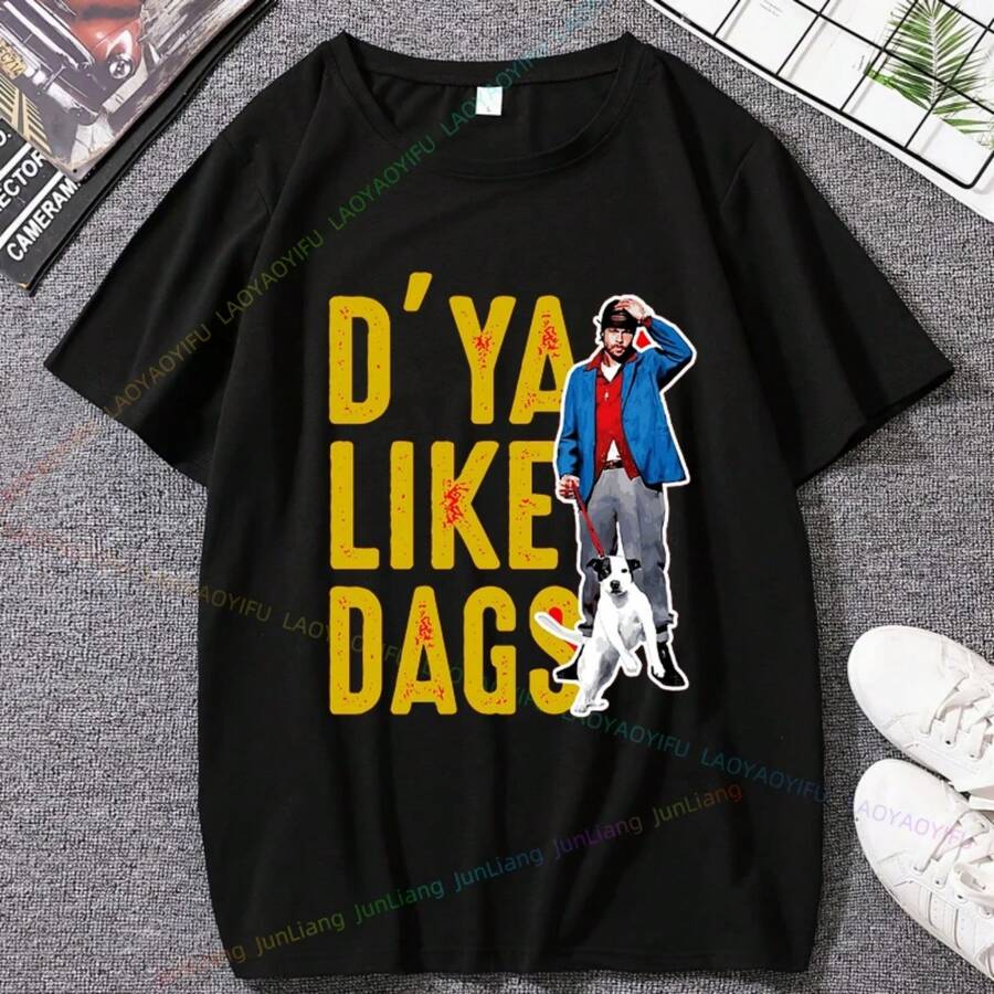 Cool Gifts Classic Streetwear D'Ya Like Dags Aesthetic Clothing Jason Statham Shor Sleeve T-Shir T Shirt Men 100℅ Cotton Tshirt - Black - View 1