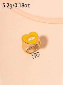 1 件邪恶之眼珐琅心形戒指