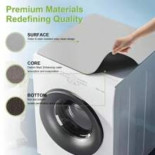 1pc Black/Grey Washing Machine Dust Cover Pad,Countertop Absorbent Table Mat,Absorbent & Quick-Dry Fridge Mat, Microwave Oven Dust Cover,Soft Diatom Mud Drainage Pad,Non-Slip Super Absorbent And Wear-Resistant Dish-Washing Dry Pad,19.7*23.6 Inch Modern Washing Machine & Dryer Top Cover,Suitable For Laundry Room And Kitchen For School,Office,Household,Travel,Bag,Organizer,Storage, Back To School Supplies