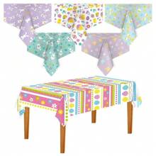 1 件复活节快乐兔子彩蛋卡车郁金香长方形桌布派对装饰春花防水桌布餐桌装饰