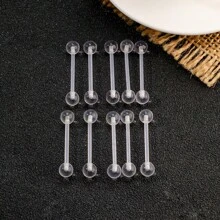 10/20/30pcs Fashionable UV Acrylic Flexible Tongue Rings, Body Piercing Jewelry - Multicolor - View 10