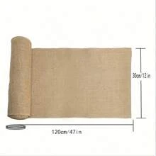 2/1pc Set Coarse Linen Tablecloth, 30cm X 274.32cm - Rustic Wedding Decor Table Runner, Dining Table Decor, Kitchen Table Runner, For Thanksgiving, Party