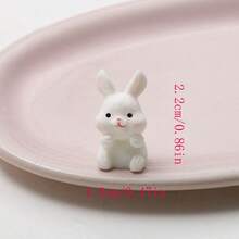 5/10pcs Cute Rabbit Figurines, Resin Miniature Rabbit Statues For Home, Micro Landscape Decoration - Multicolor - View 7