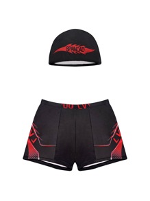 Nuevos shorts de natación para deportes al aire libre, shorts de playa informales para vacaciones, shorts de natación de alta calidad y gran elasticidad + gorro de natación