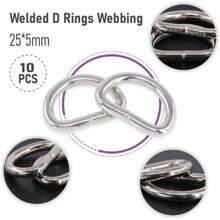 NetHong 10PCS 25*5mm Welded D Rings Webbing And Leather Craft UK Stock~ - Silver - View 5