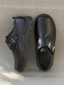 زوج من أحذية الجلد الكاجوال العصرية للأولاد، مريحة للطلاب، مناسبة للربيع/الخريف