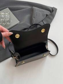 Simple Versatile Solid Color PU Leather Flap Shoulder Bag, Fashionable Outdoor Vacation Travel Crossbody Bag, Simple Daily Commuting Office Small Square Handbags, Elegant Lightweight Shopping Mobile Phone Coin Purse, Women Top Handle Bags - Multicolor - View 8